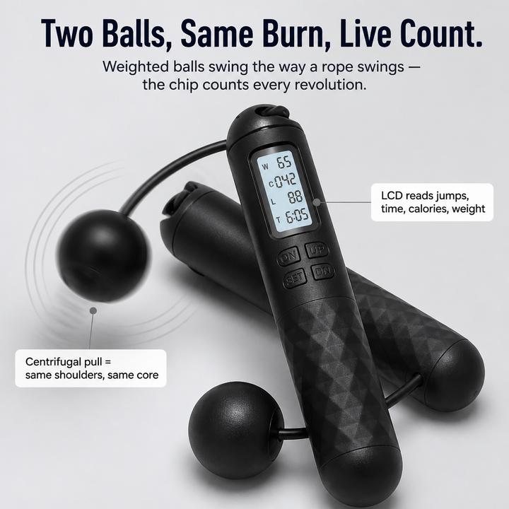 PulseRope Wireless Jump Rope with LCD Display | Bowlift