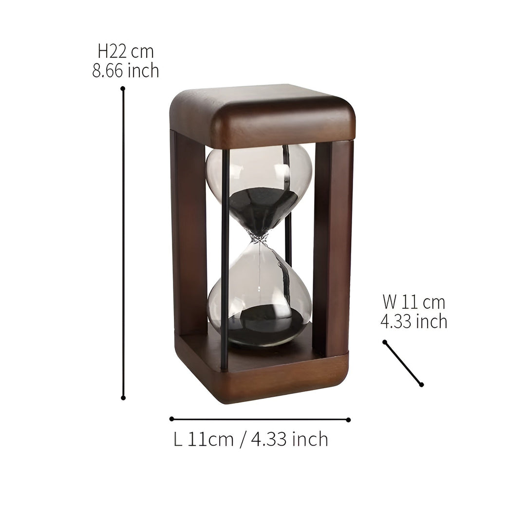Hourglass with Solid Wood Frame – High Quality and Decorative | 30 Minutes for Office, Desk, and Home | Bowlift