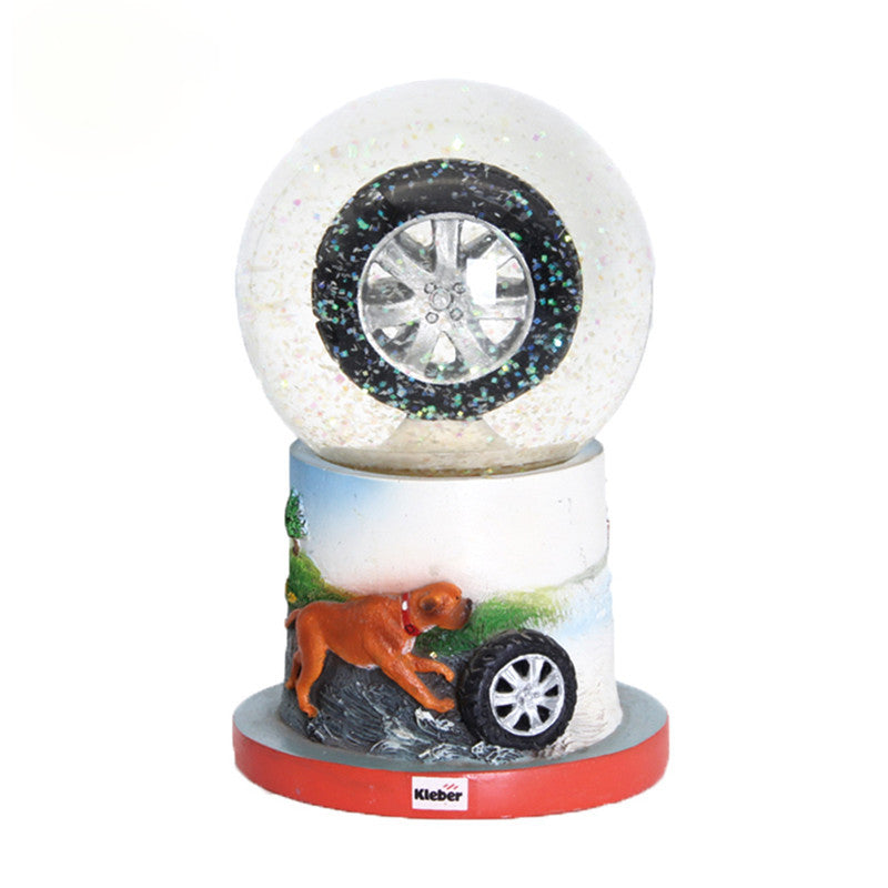 Decorative Snow Globe with Tire Design