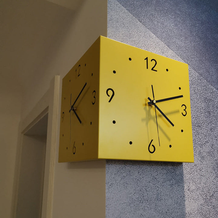 BowLift | New living room corner double-sided luminous creative clock wall lamp