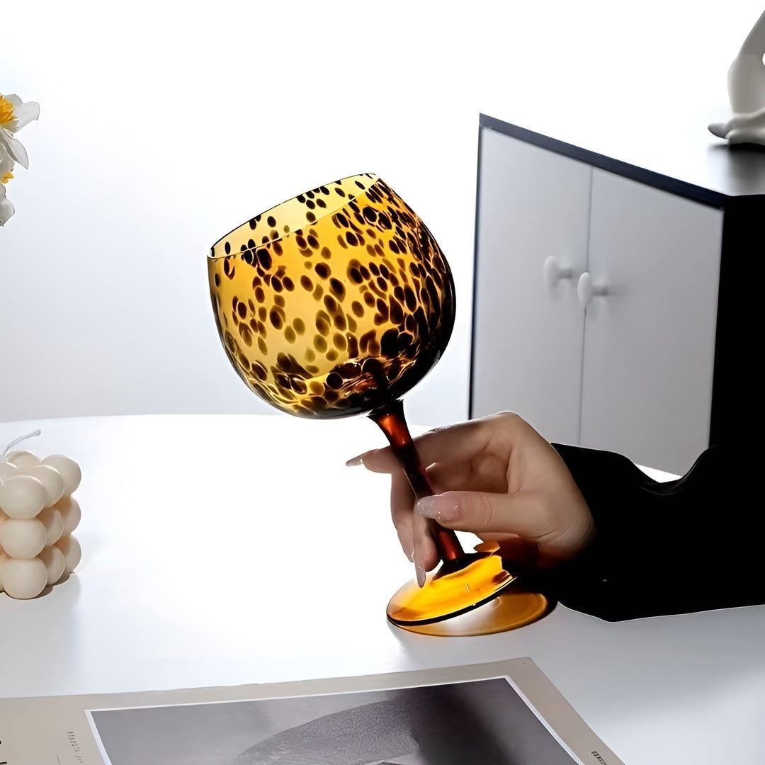 Leopard print wine glasses – Vintage design in set of 2 | Perfect for special occasions | Bowlift