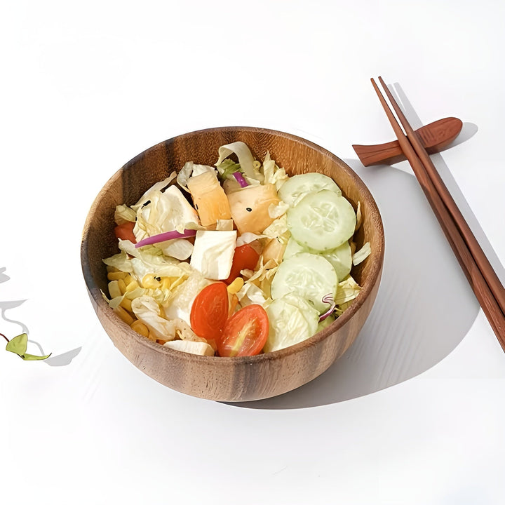 Wood Serving Bowls Set (4-piece) – ReusaBowlifte and Handcrafted | Perfect for Salad, Soup, Rice & Ramen | Bowlift