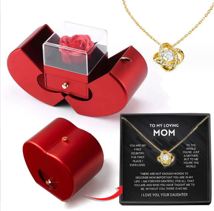 BowLift | Rose Apple Jewelry Box™ | With Eternal Rose Necklace.