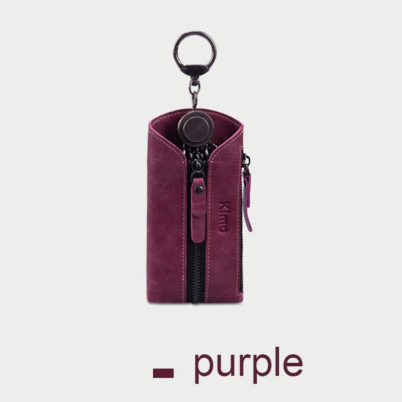 BowLift | 7-in-1 Portable Leather Key Case with Zipper Coin Purse, for Men & Women