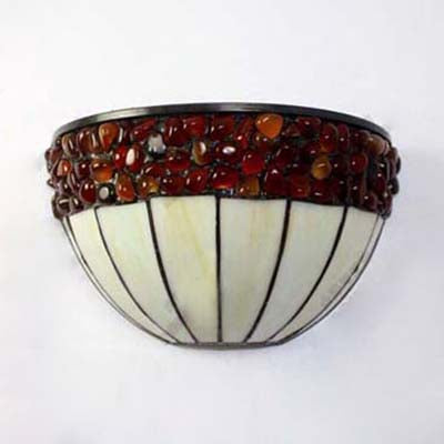 BowLift | 2 Light Bowl Wall Mount Light Loft Retro Stained Glass Wall Sconces Lighting for Hallway