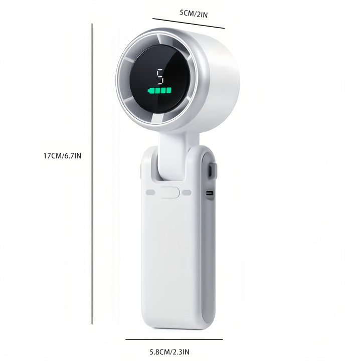 USB rechargeable handheld fan with 5 speeds | Bowlift