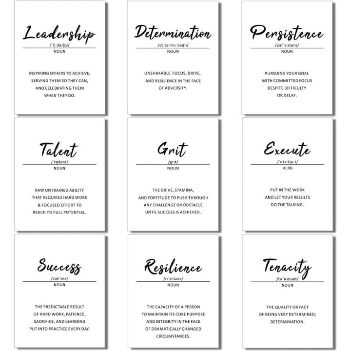 9 Pieces Inspirational Phrases Wall Art | Bowlift