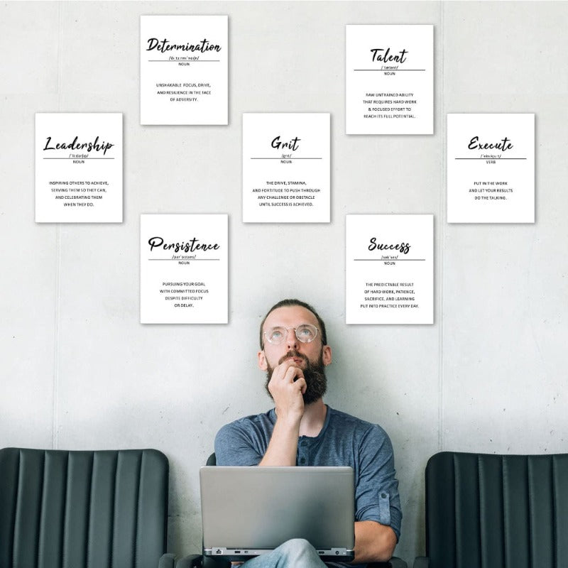 9 Pieces Inspirational Phrases Wall Art | Bowlift