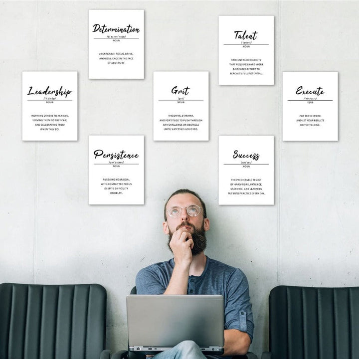 9 Pieces Inspirational Phrases Wall Art | Bowlift
