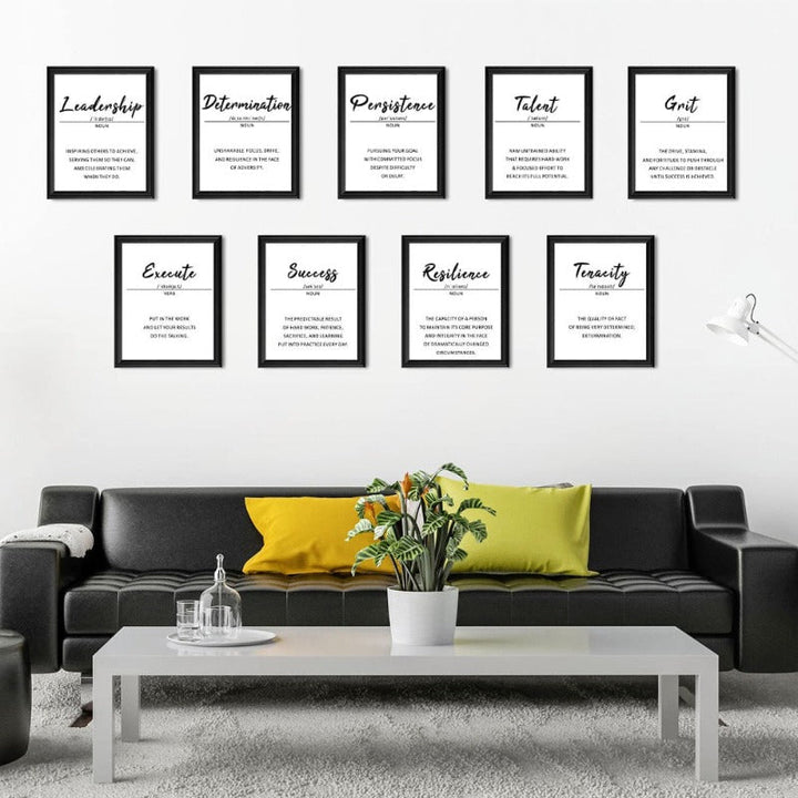 9 Pieces Inspirational Phrases Wall Art | Bowlift