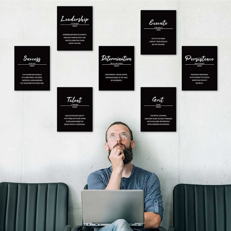 9 Pieces Inspirational Phrases Wall Art | Bowlift