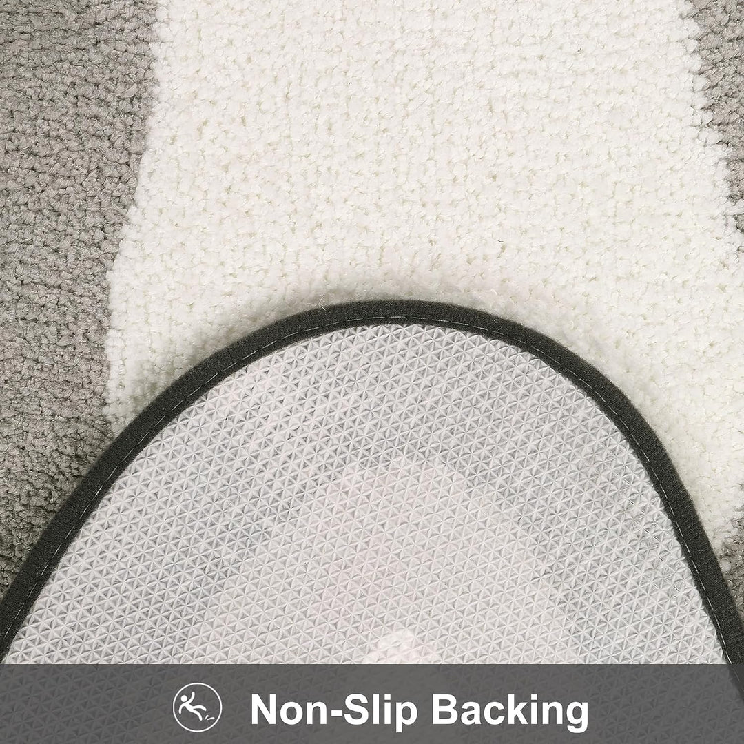 BowLift | Black Gradient Bath Mats, Carpet for Bathrooms, Cute Non-Slip Irregular Carpet for Shower Room