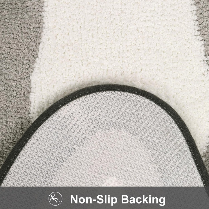 BowLift | Black Gradient Bath Mats, Carpet for Bathrooms, Cute Non-Slip Irregular Carpet for Shower Room