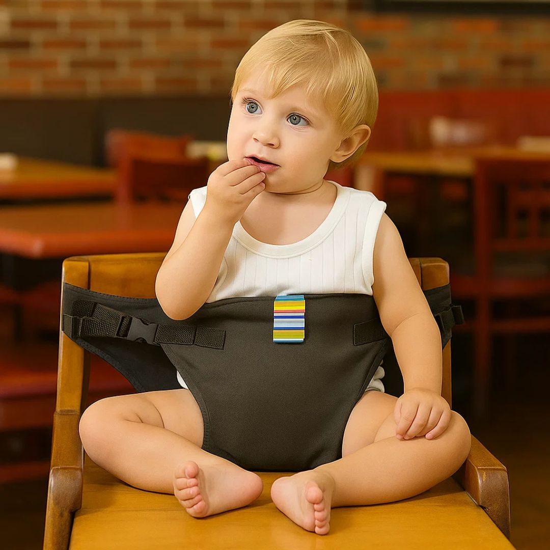 SeatGuard | Baby Chair Harness – Secure Adjustable Fit – Breathable Cotton Fabric – Portable Dining Safety Solution for Travelling Parents Bowlift