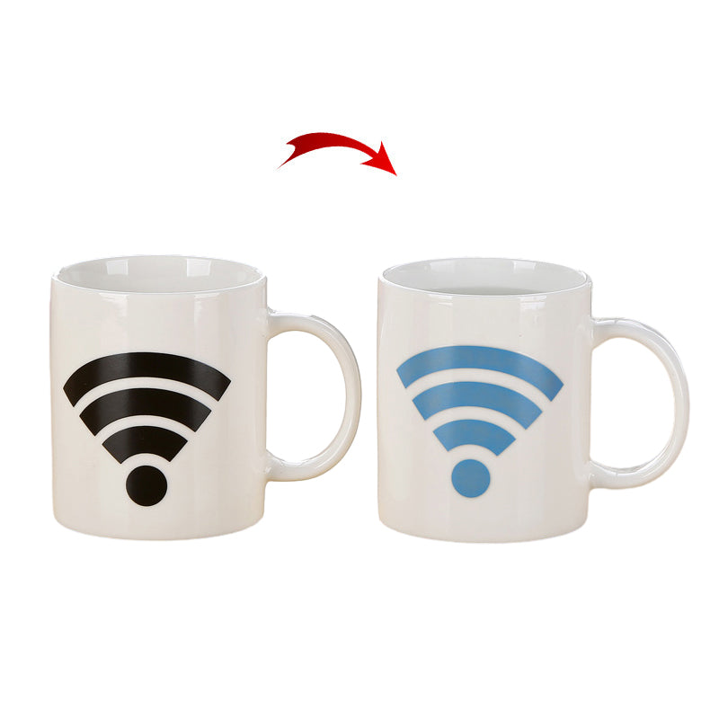 Wi-Fi Signal Magic Heat Sensitive Color Changing Ceramic Coffee Mug | Bowlift