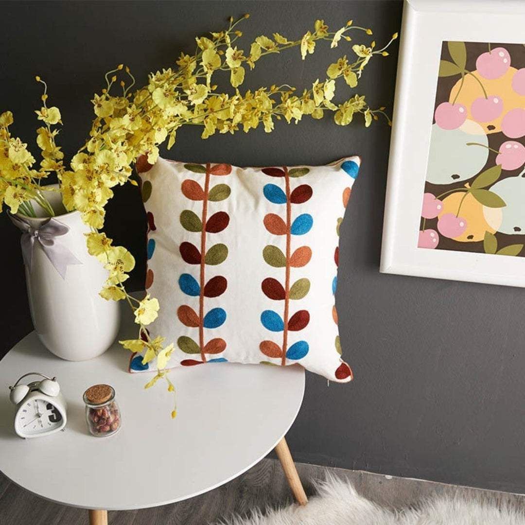 BowLift | Fleur Classic Embroidery Square Sofa Cushion Cover