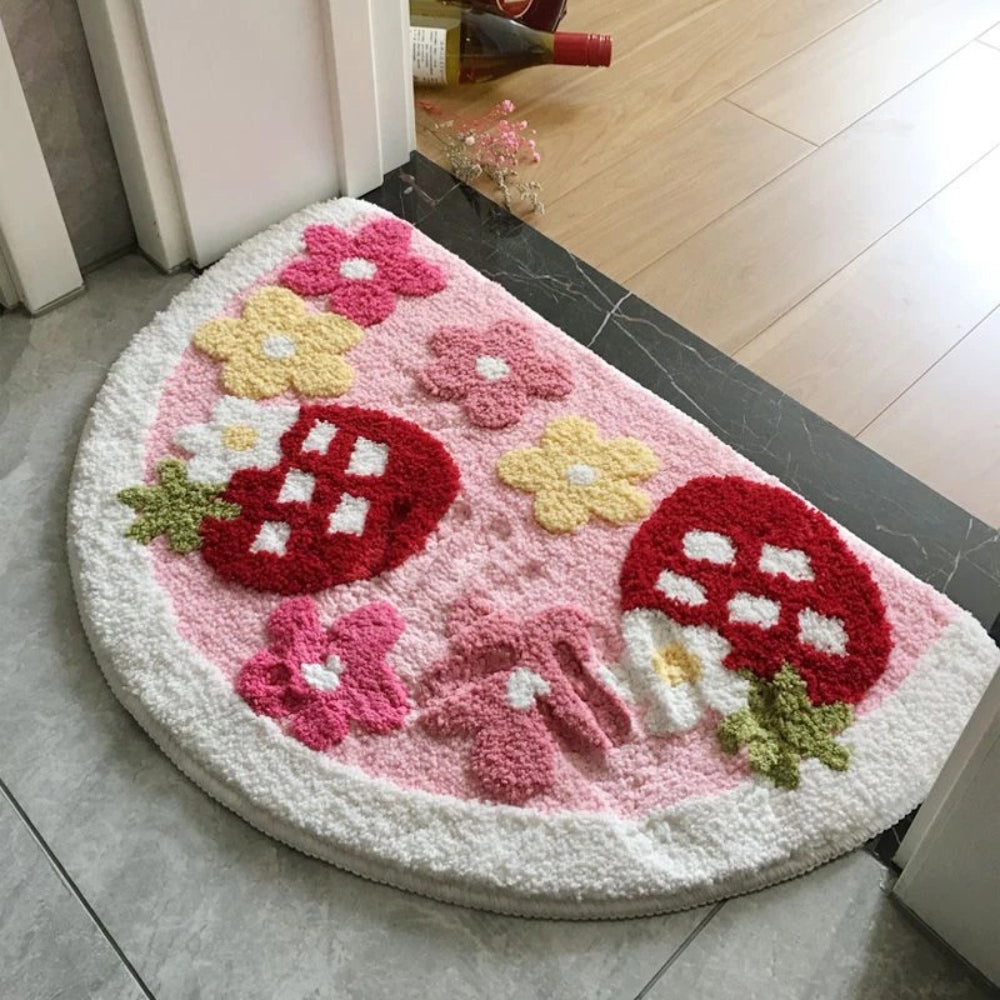 BowLift | Fluffy Semicircle Non-Slip Bath Mat