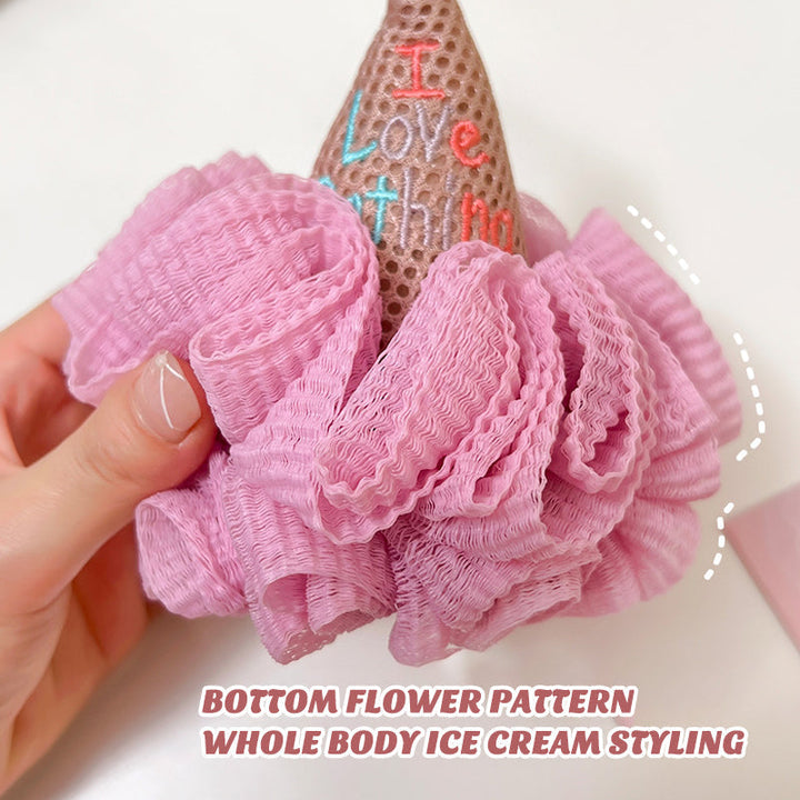 Bath Ball Cute Ice Cream Scrub Towel | Bowlift