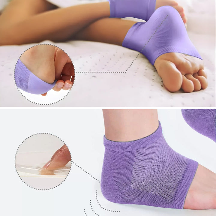 Moisturising Gel Lining – Cushioned Open-Toe – Softens Cracked Heels Overnight – For Foot Relief Comfort Bowlift