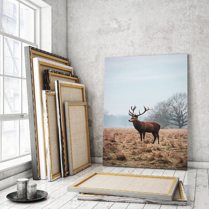 Regal Deer in the Plains - Canvas Wall Art Painting | Bowlift