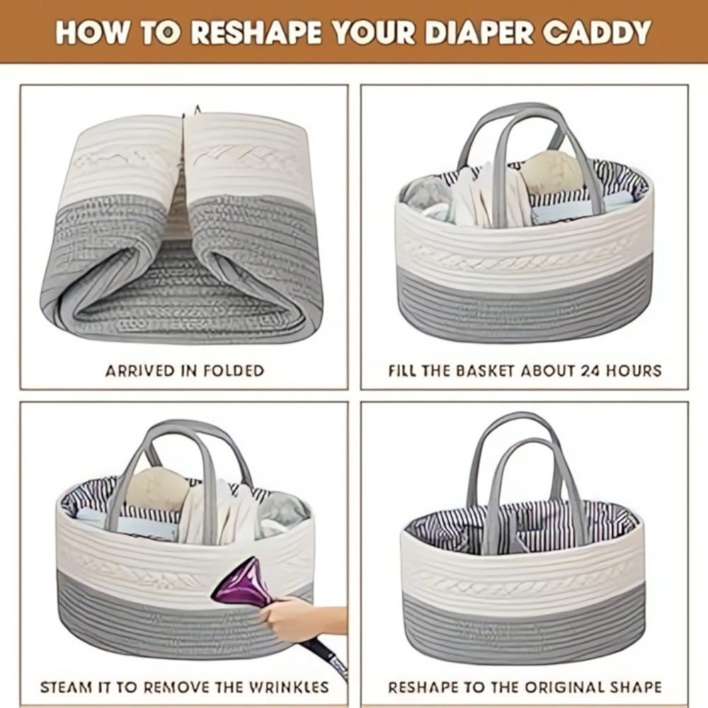 BowLift | Braided Grey Baby Essentials Organizer