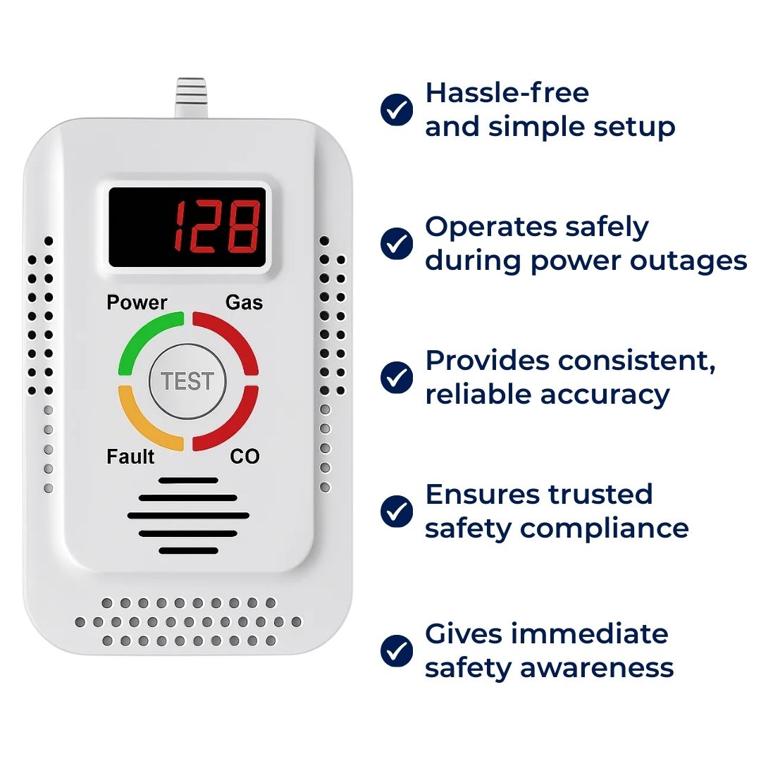 Digital Display – 85dB Loud Alarm – Home Safety Device – Early Warning Protection for Family Bowlift