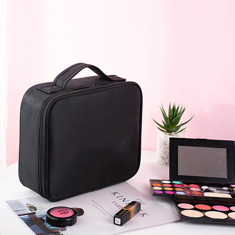 Makeup Cosmetic Storage Case with Adjustable Compartment | Bowlift