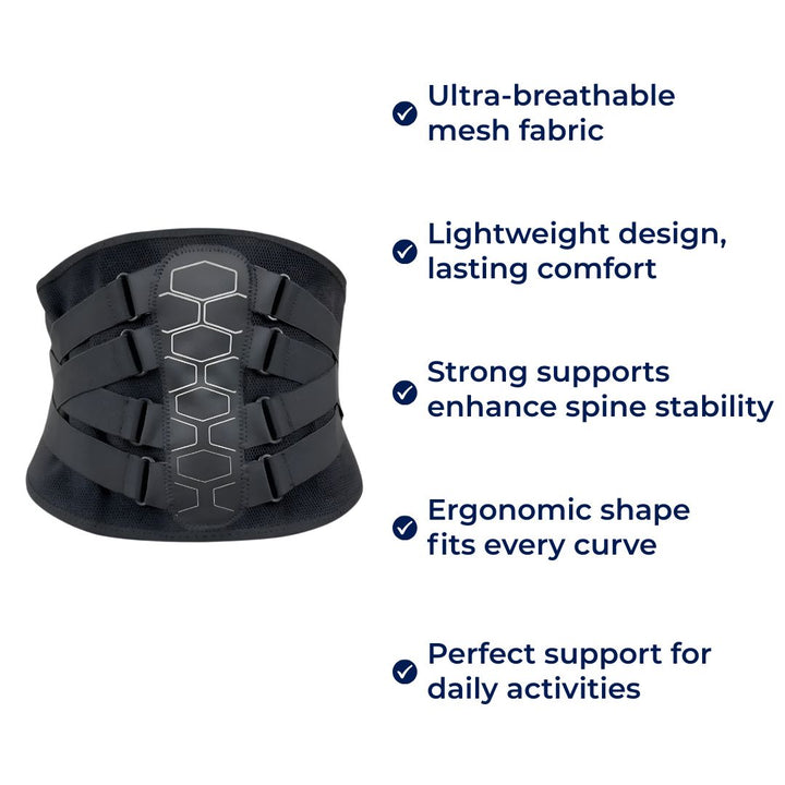 Ultra-Breathable Lumbar Support Belt – Lightweight Stabilising Wrap for Pain Relief & Posture Support Bowlift