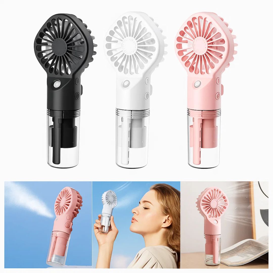 Portable Cooling Mist Spray – Transparent Tank – USB Rechargeable – Beat Heat & Stay Cool Outdoors Bowlift