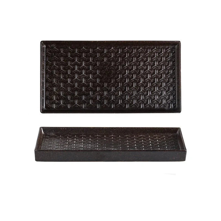 9.5" Ceramic Rectangular Barbecue Plate Restaurant Sushi Plate | Bowlift