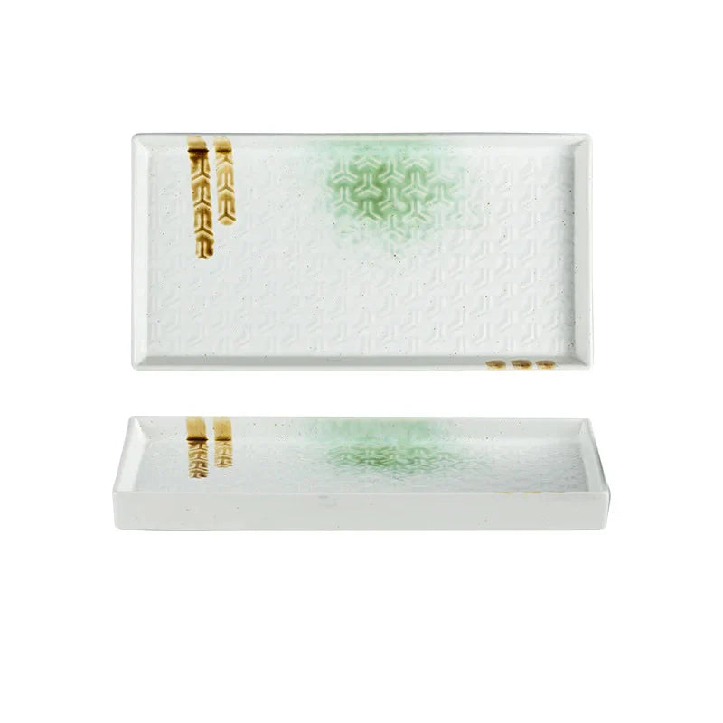 9.5" Ceramic Rectangular Barbecue Plate Restaurant Sushi Plate | Bowlift