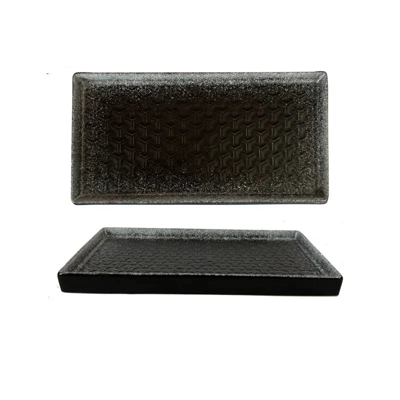 9.5" Ceramic Rectangular Barbecue Plate Restaurant Sushi Plate | Bowlift