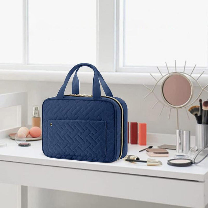 BowLift | Travelique Travel Cosmetic Organizer | Compact & Water-Repellent | With 4 Compartments & 360° Hook | For Women & Men