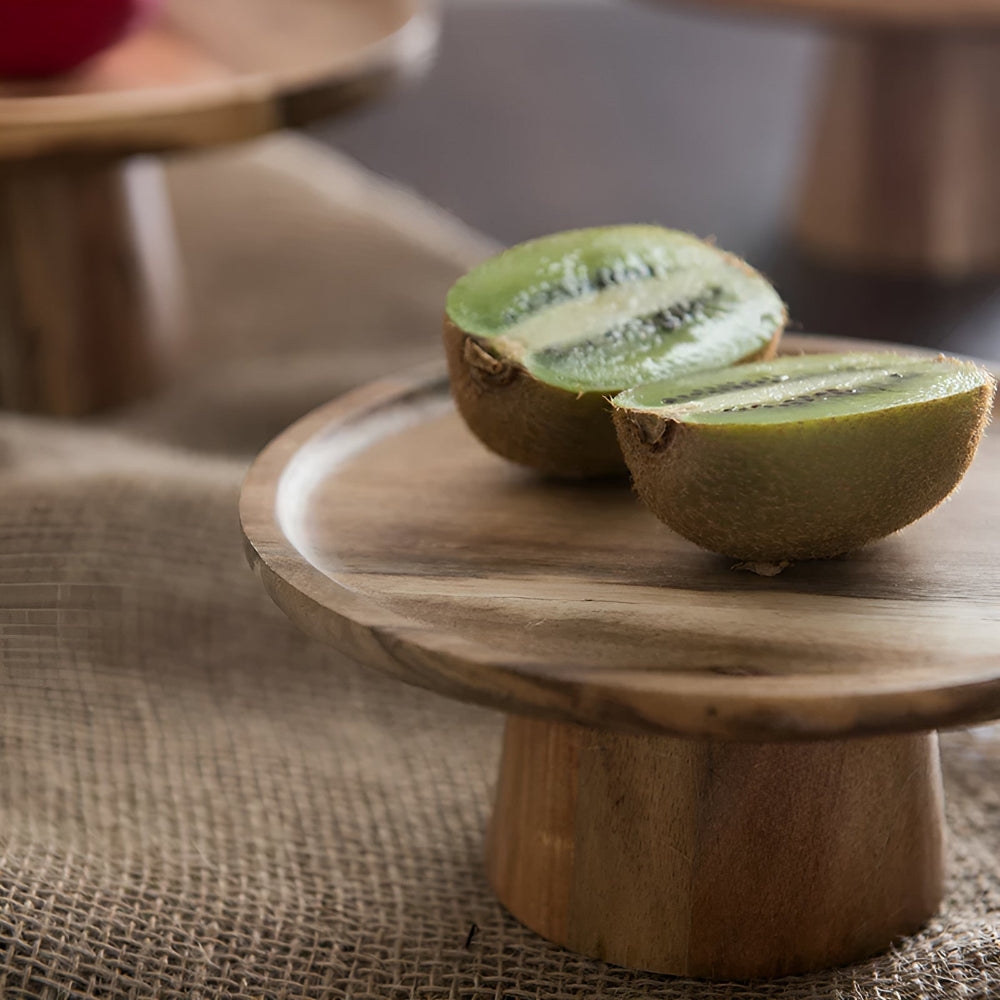 BowLift | High Stand Wooden Cake Plate