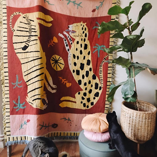 BowLift | Leopard Woven Tassel Blanket