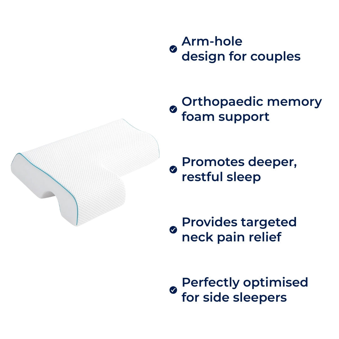 Arm‑Hole Comfort – Orthopaedic Neck Support – Pain Relief – Deeper, Restful Sleep Bowlift