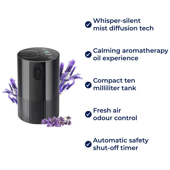 Rechargeable Quiet Mist – 10 ml Silent Timer – Relaxing Aromatherapy for Sleep Stress Relief Office Travel Bowlift