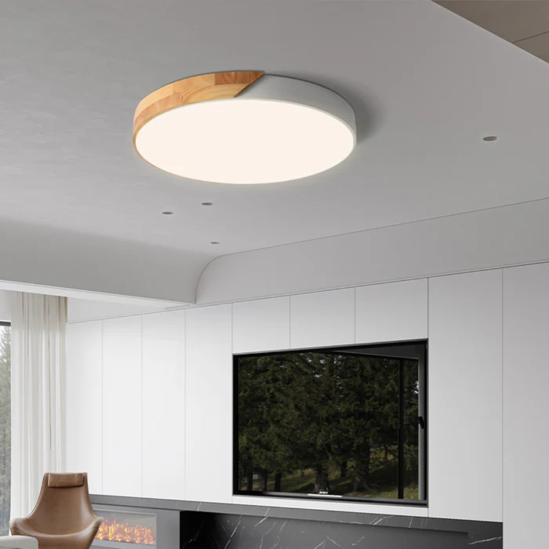 BowLift | Scandinavian Wooden LED Ceiling Lamp