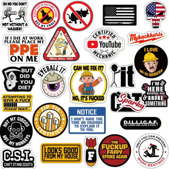 BowLift | 150 Pcs blue collar funny stickers‍️