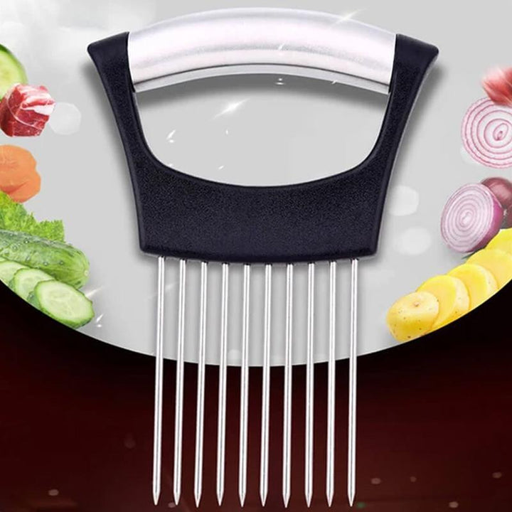 Stainless Steel Onion Cutter Holder, Food Slicers Assistant Tomato Slicer Holder | Bowlift