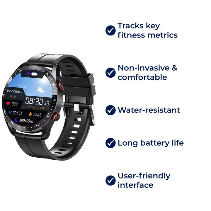 FitTrack | Non-Invasive Fitness Smart Watch - Tracks Physical Activity - Heart Rate - Sleep - Workout - GPS Notifications - Water Resistant Bowlift