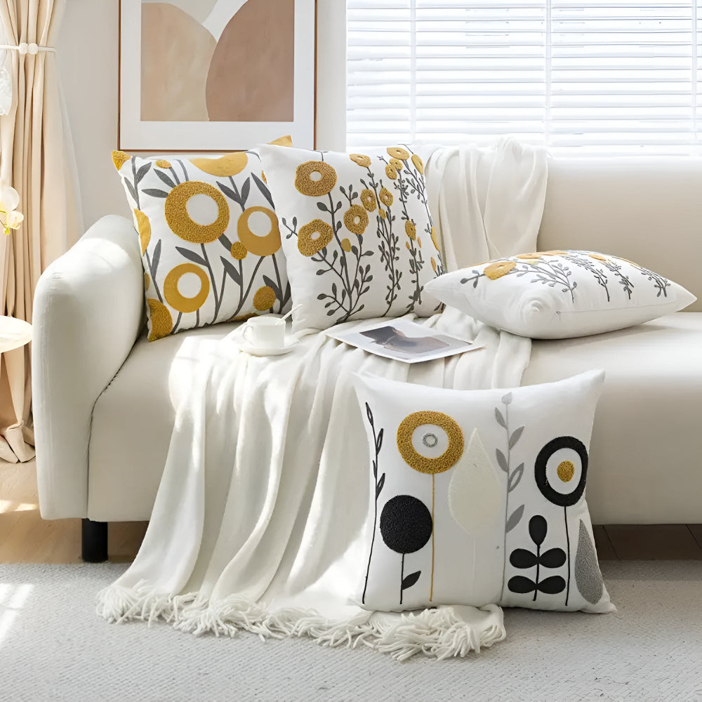 BowLift | Floral Essence Embroidered Cushion Cover