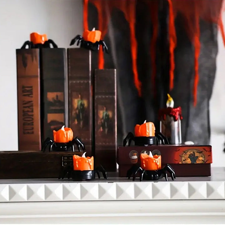 BowLift | ️Halloween Spider Tealights Spooky Electric Flickering Artificial Candles