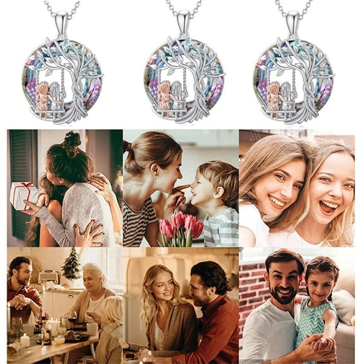 BowLift | Tree of Life Sister on the Swing Cry-stal Pendant Necklace