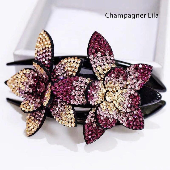 BowLift | Rhinestone Double Flower Hair Clip