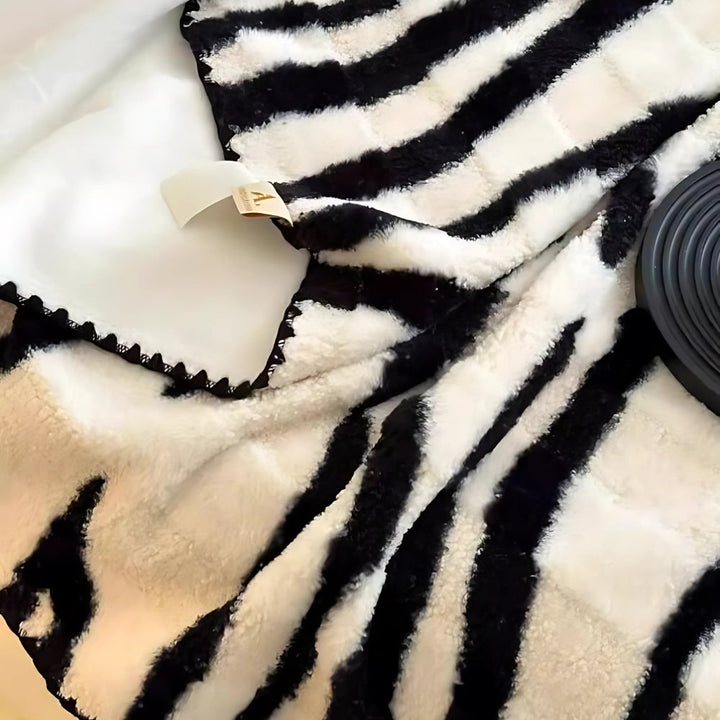 BowLift | Zebra Print Luxe Faux Fur Blanket