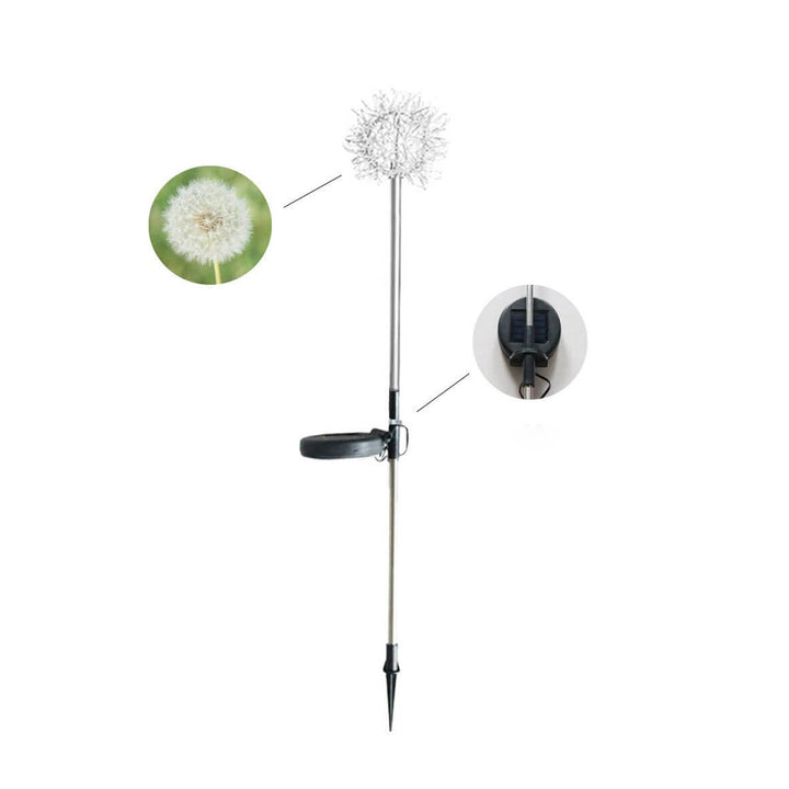 Solar Dandelion Aluminum Wire Globe Light LED Outdoor Waterproof Luminous Garden Insert Ground Landscape Light | Bowlift