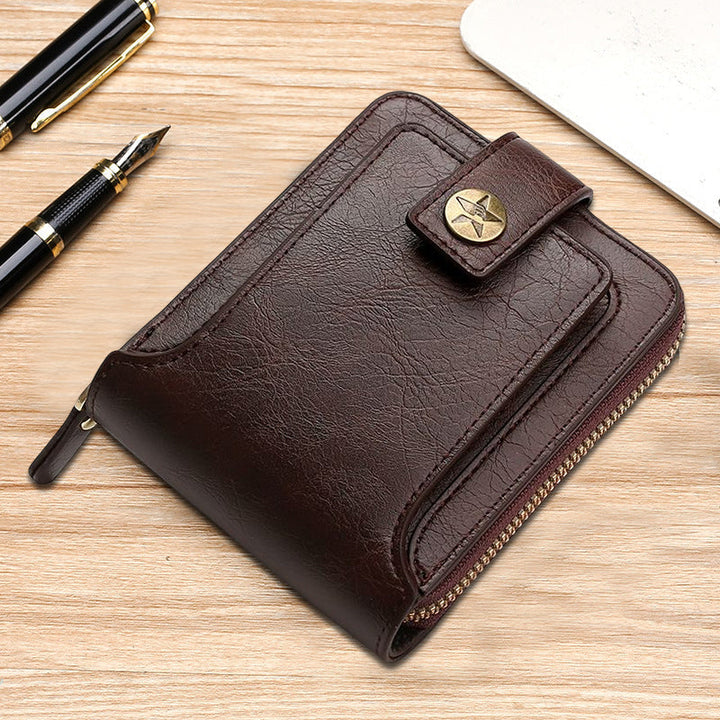 BowLift | Men's New Short Fashion Multi-Cards Horizontal Zipper Wallet