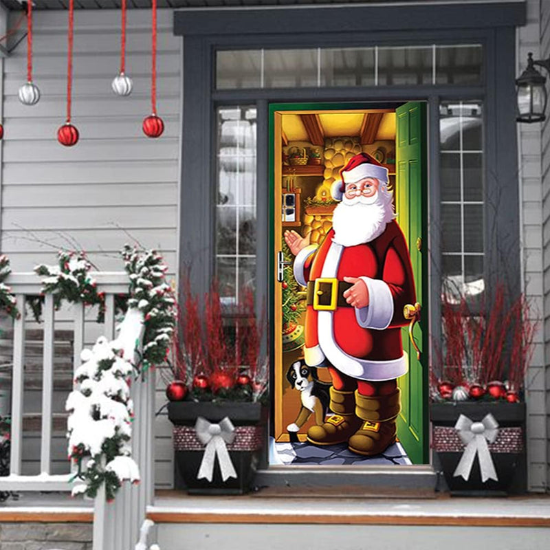 BowLift | Christmas Door Cover | Fabric Front Door Decoration | Washable & Reusable | 91×203cm