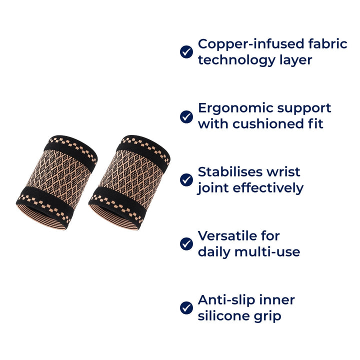 Copper‑Infused Compression for Wrist Pain Relief – Breathable Low‑Profile Sleeve for Everyday & Sports Bowlift
